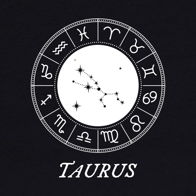 Taurus Zodiac Sign Design With Constellation by My Zodiac Apparel